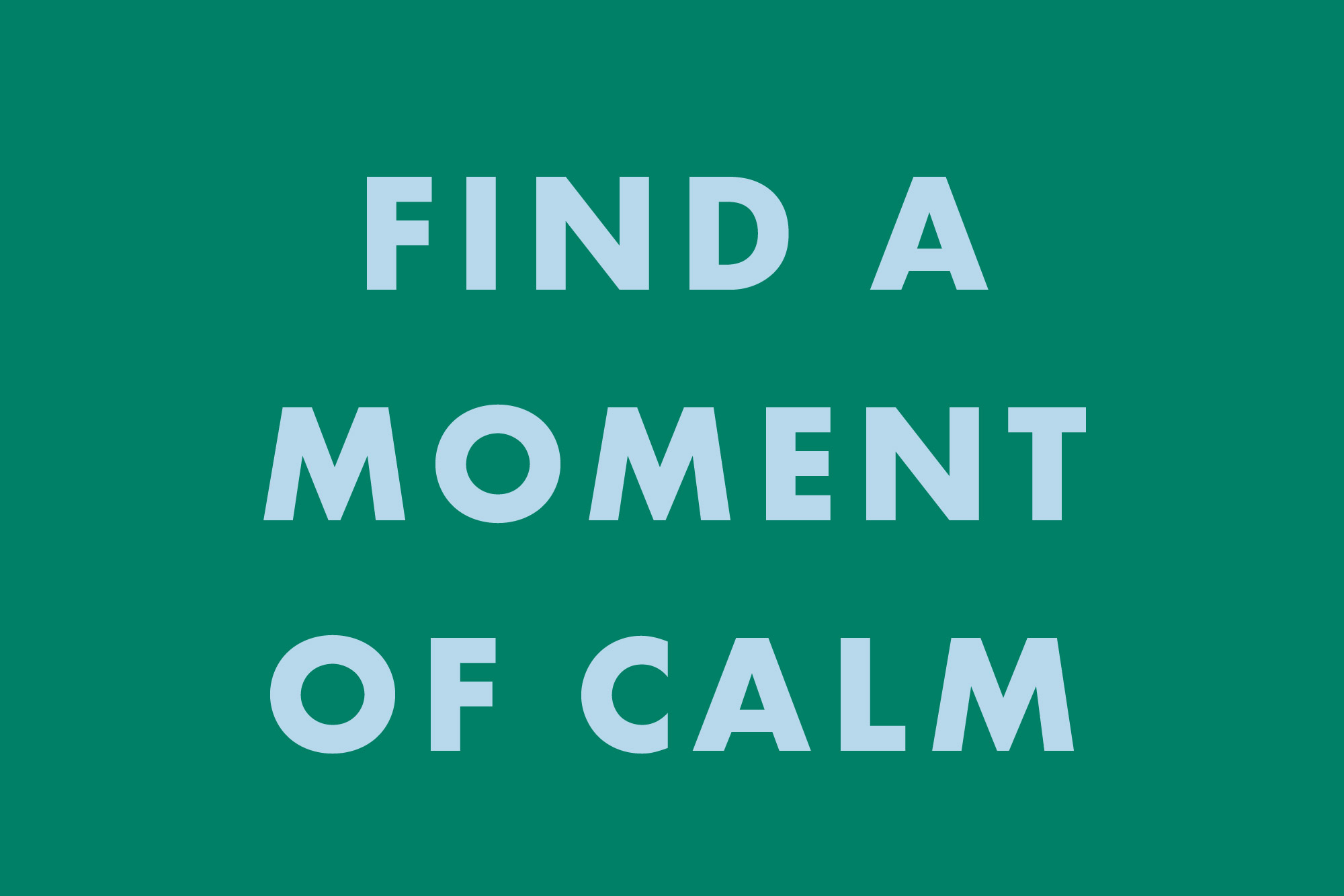 find a moment of calm text